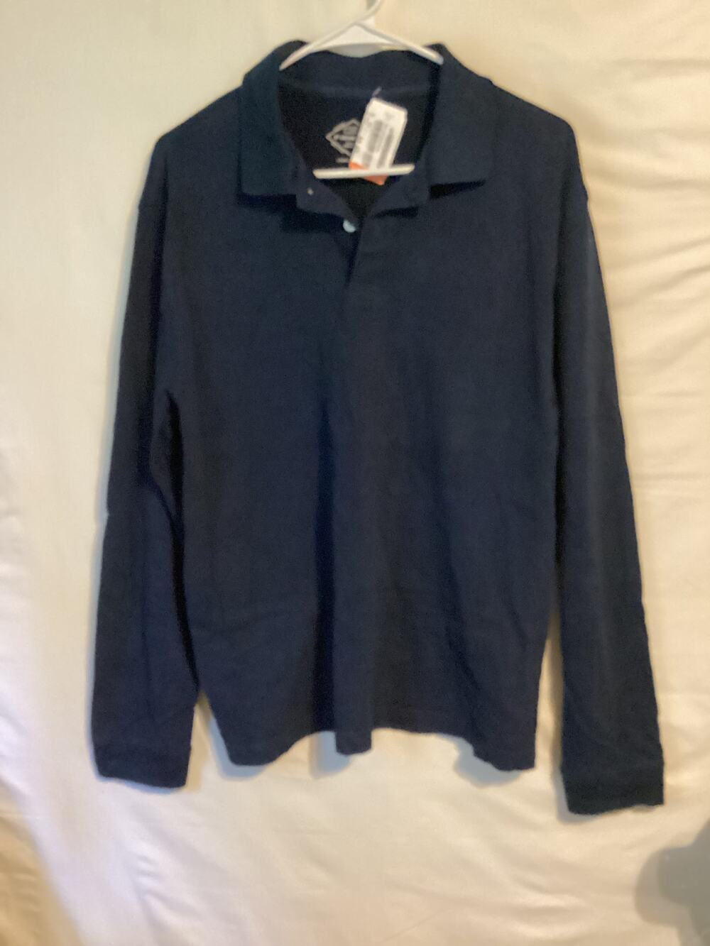 2604 St John's Bay Mens Long Sleeve Legacy Polo Dark Blue Size Large
